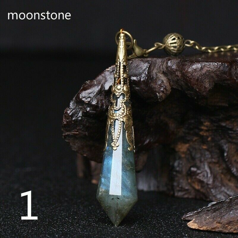 Tarot Divination Faceted Crystal Pendulum Opal Vintage Wicca Pagan Altar Props