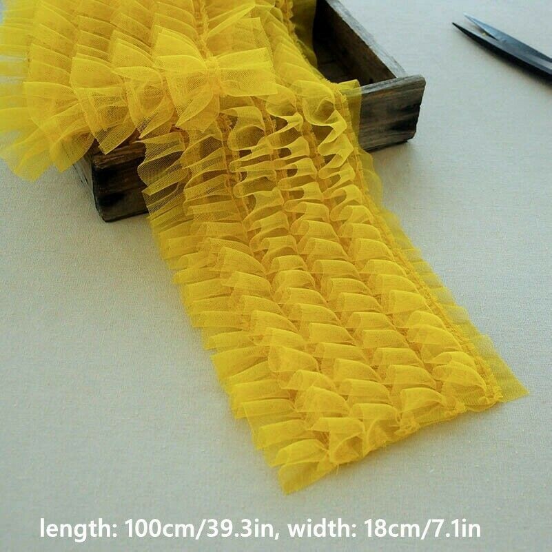 Mehrlagig Plissiert Netz Verzierungen Rand Handarbeit Materialien DIY Kostüm