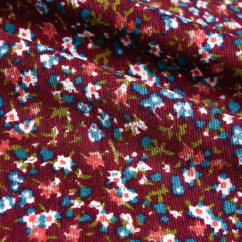 100x150cm Blumen Stoff Kord Druck Tuch Für Kleid Kleidung DIY Handarbeiten