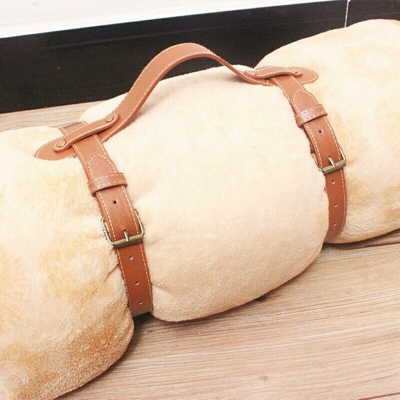 Similpelle Picnic Coperta Cinturino Trasporto Maniglia Rétro Viaggi Tappeto Rope