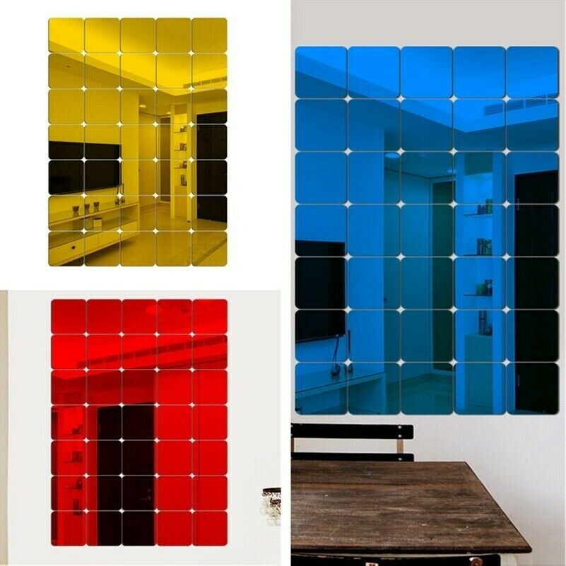 Adesivo Per Muro Quadrato 35PCS 15*15Cm Specchio Acrilico