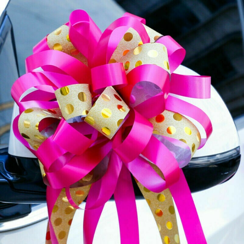 10PCS Punkte Groß Zug Schleife Bänder Geschenk Verpackung Blumen Hochzeit Auto