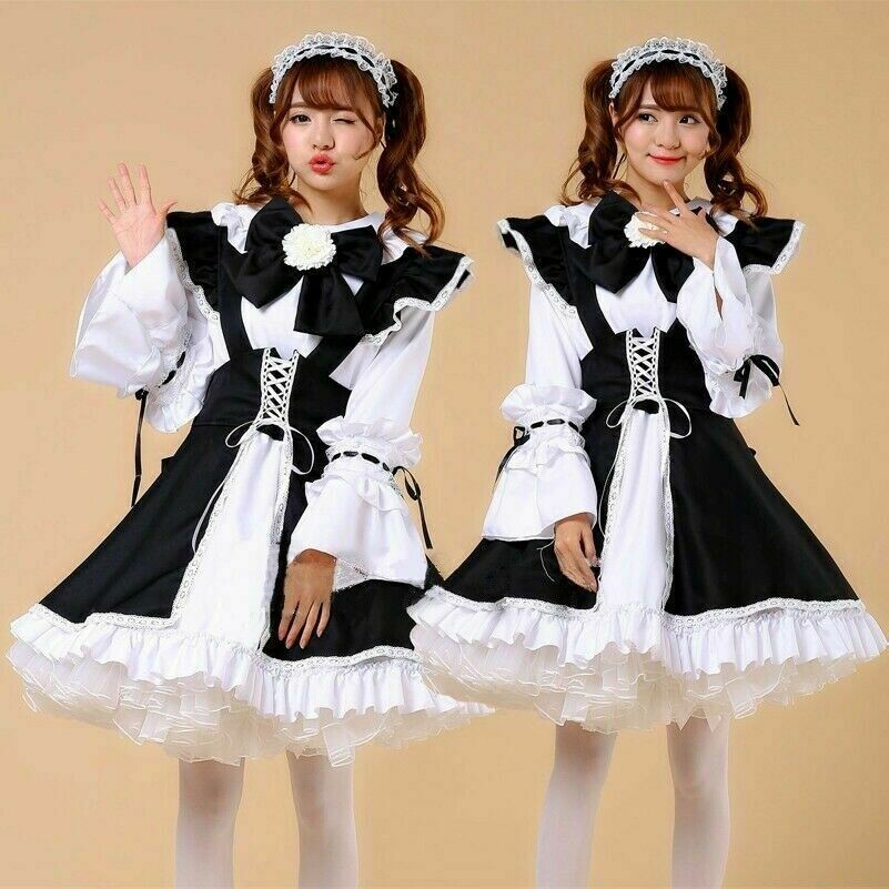 Japanisch Maid Outfits Kellnerin Kostüm Kawaii Lolita Kleid Cosplay Uniform