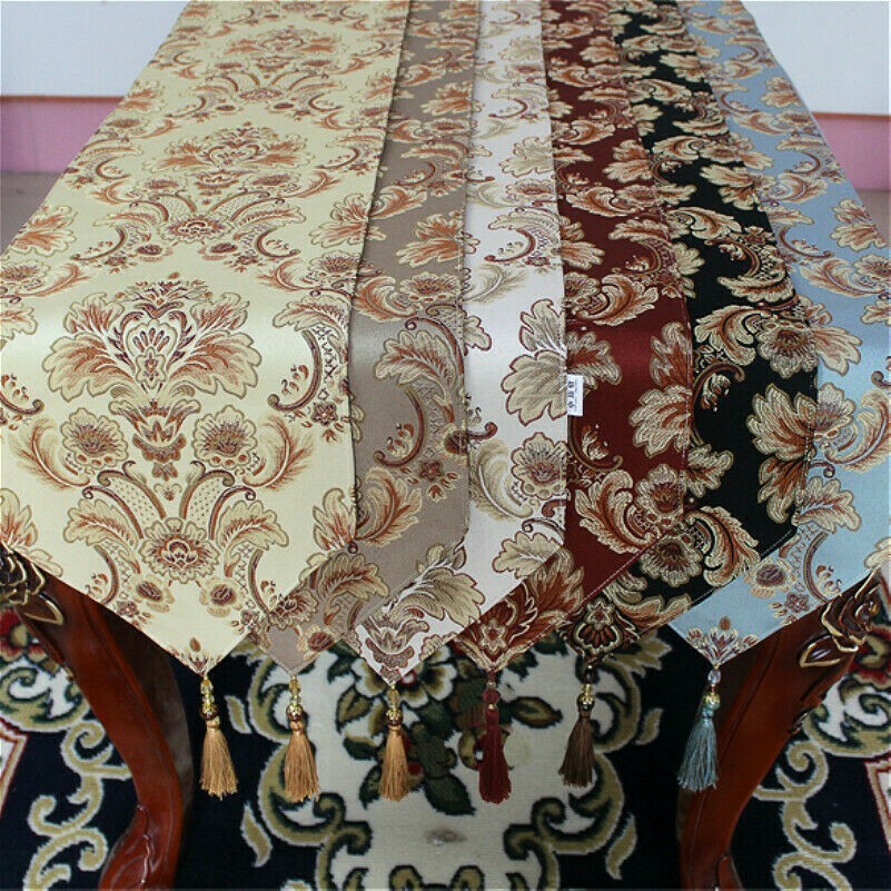 Vintage Jacquard Tischläufer Blumenmuster Tischdecke Küche Esszimmer Heim Dekor