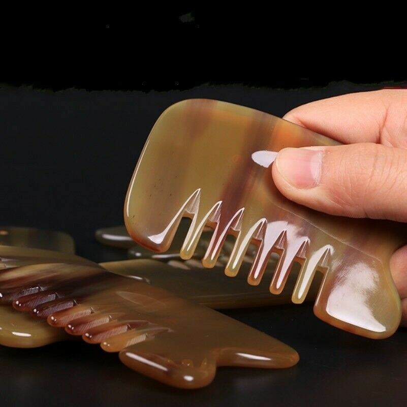Chinese Gua Sha Board Comb Anti Static Buffalo Horn Hand Massager Full Body Tool