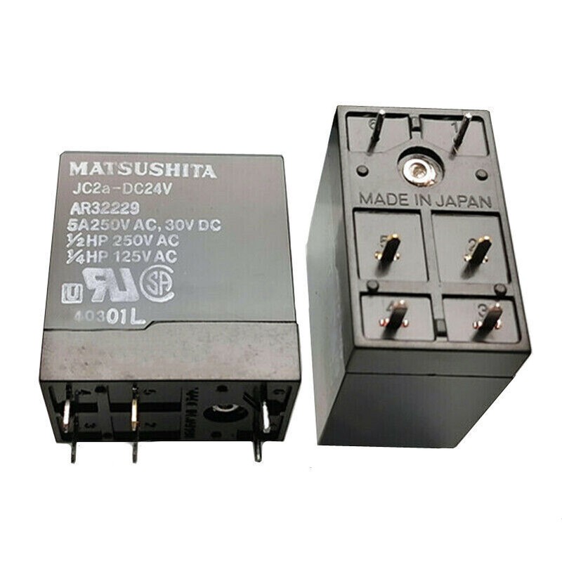 2pcs Matsushita Jc2a-Dc24v Ar32229 Power Relay 5a 250avc 6pins