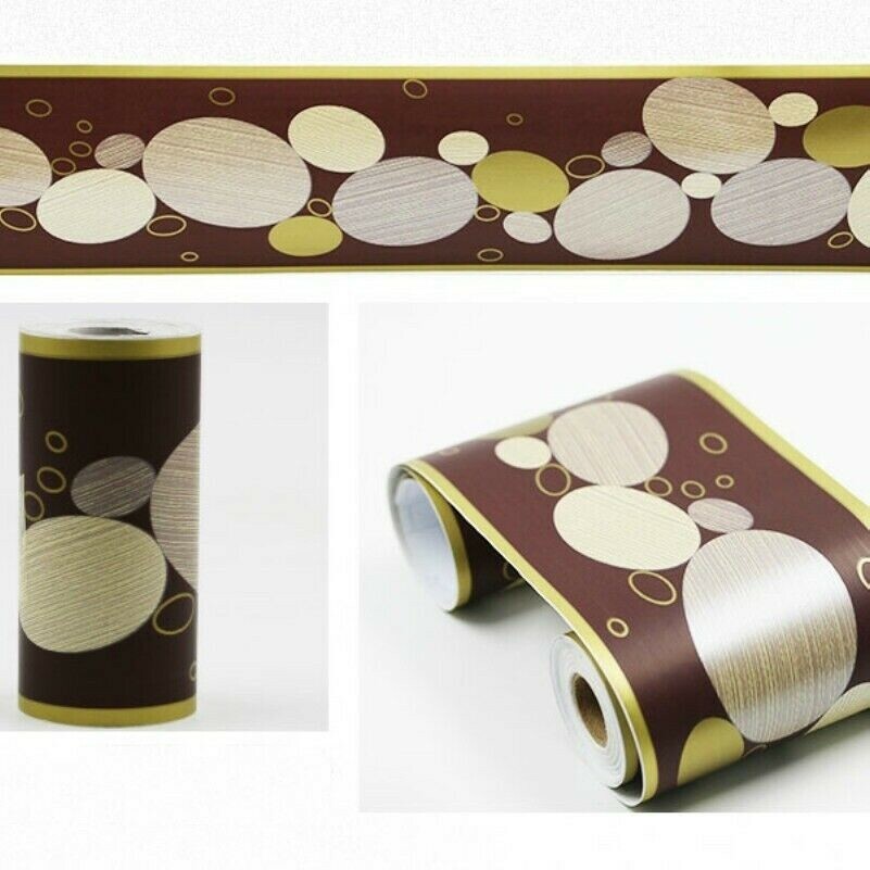 9M Self Adhesive Wall Skirting Border Sticker Floral PVC Wallpaper Home Decor