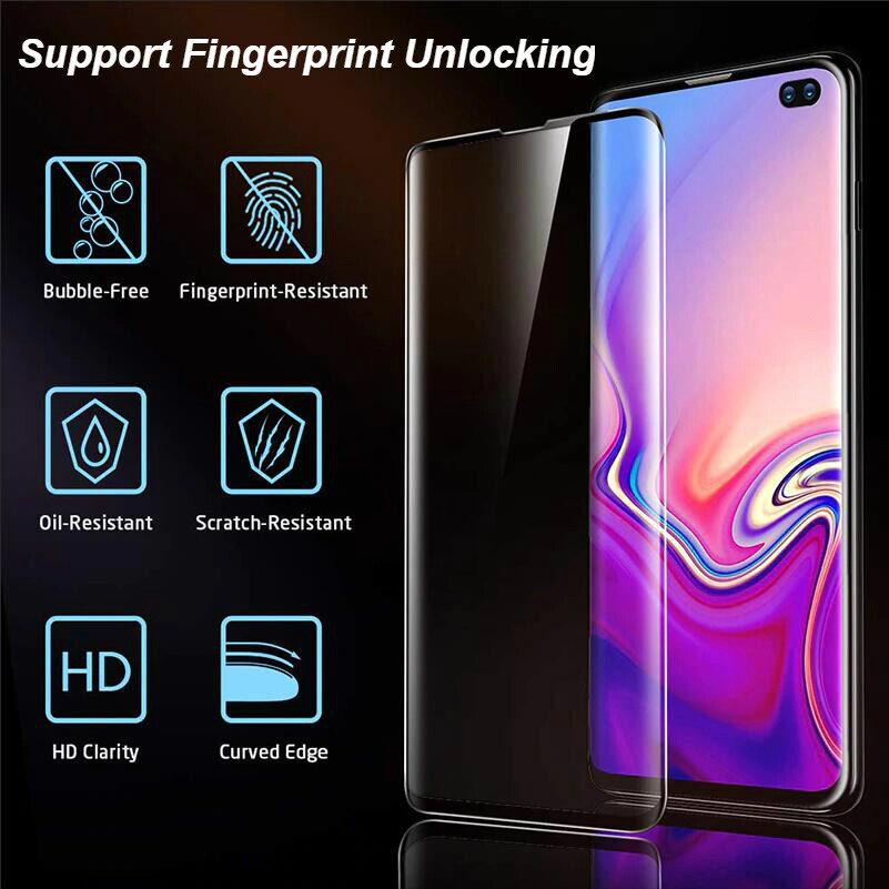 For Galaxy S10 (Plus) Fingerprint Unlock Tempered Glass Full Screen Protector eBay