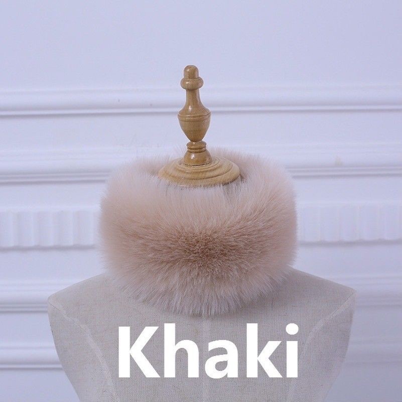 Women Faux Rabbit Fur Scarf Fluffy Neckerchief Hooked Wrap Winter Warmer Collar