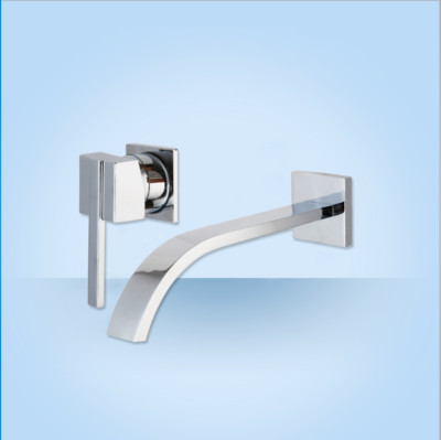2pcs Chrome Bathroom Bathtub Faucet Wall Mounted Single Handle 2 Holes Mixer Tap Bathtub Faucets Plumbing Fixtures