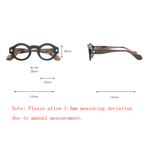 Acetate Round Retro Eyeglasses Men Women Clear Lens Fashion Glasses Frames New