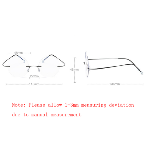 Men Metal Round Rimless Blue Light Blocking Reading Glasses Clear Lens Glasses