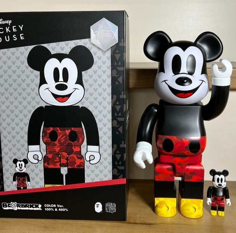 BE@RBRICK BAPE Mickey Mouse Color Ver. 100% & 400% Figure BE@RBRICK BAPE Mickey Mouse Color Ver. 100% & 400% Figure