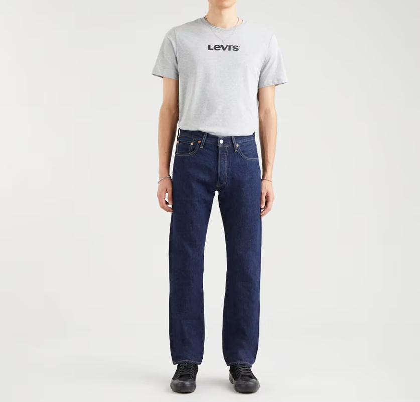 Levis 501 Original Fit Jeans Rinse Dark Blue Wash New With Tags