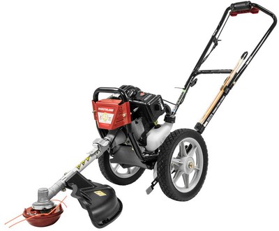 Walk Behind Gas String Trimmer 17 in. 43cc Wheeled Adjustable Cutting Depth