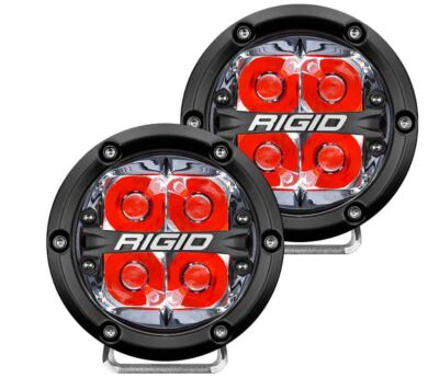 RIGID 360 SERIES 4'' LED LIGHT SPOT (SET OF 2) WITH RED BACKLIGHT 36112 - NEW