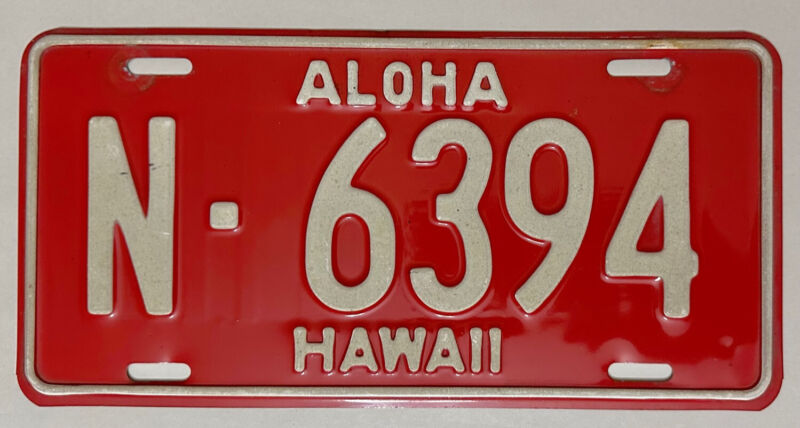 1957-1960 HAWAII License Plate Aloha State - HI - #N-6394