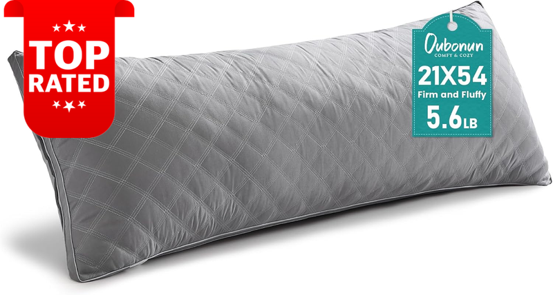 Adjustable Full Body Pillow 21x54 Inch Firm Fluffy Supportive Comfort