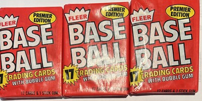 1981 Fleer Premier Editon Baseball Packs (3)- Excellent