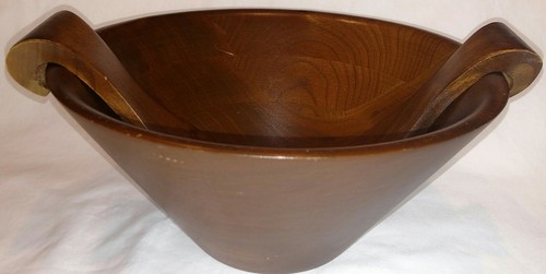 Ozark Walnutware Native Wood Products Inc Missouri walnut salad bowl & utensils