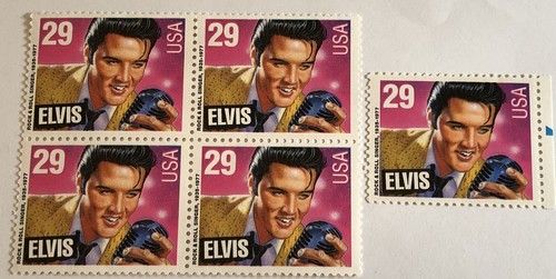 1993 ELVIS PRESLEY FIVE (5) 29-CENT US POSTAGE STAMPS UNUSED