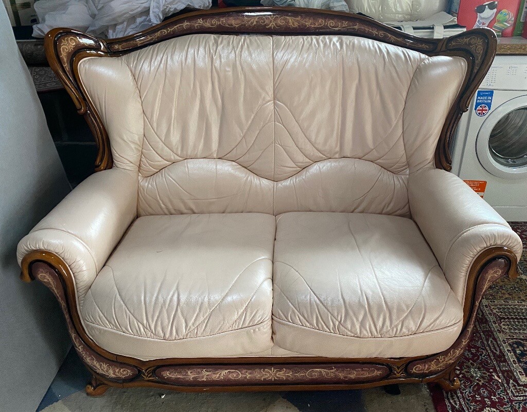 Antique 3+2+1 leather sofa | in Knutsford, Cheshire | Gumtree