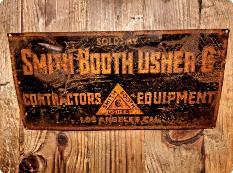 Los Angeles Industrial Tin Sign Smith Booth & Usher Manufacturing 6" x 12"