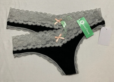 Honeydew Intimates 2-Pack Lace Thong Black L