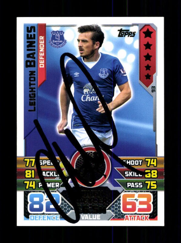 Leighton Baines Fc Everton Match Attax Sammelcard Original Sign. + A 236165