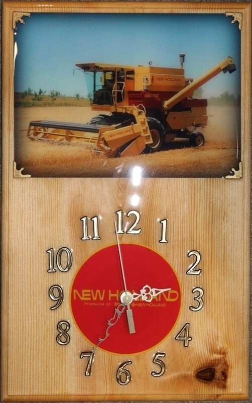 New Holland TR-70 Combine Wood Clock
