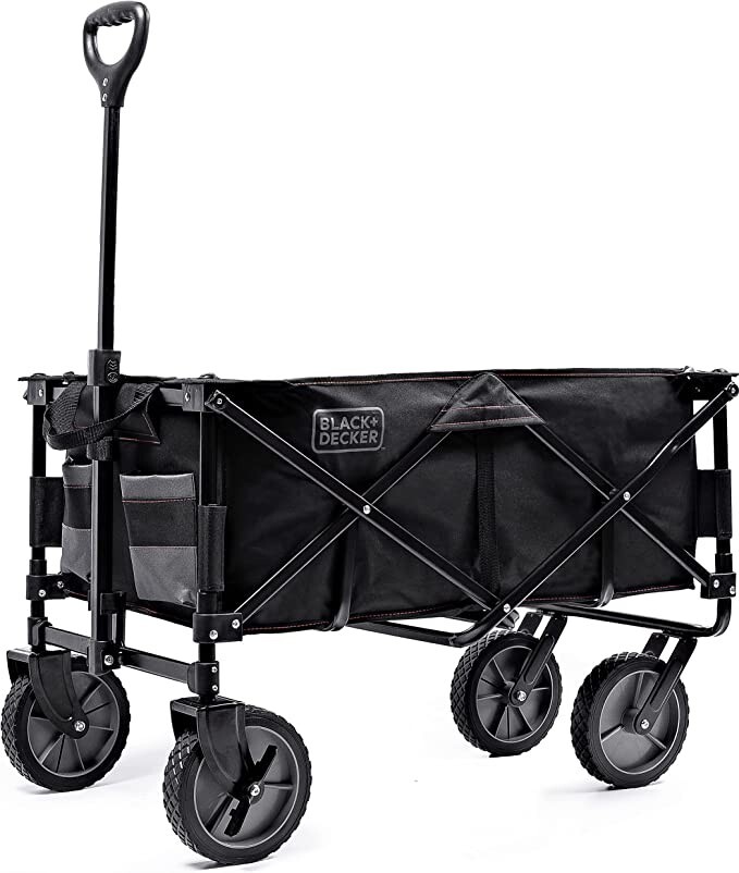 BLACK+DECKER Utility Wagon, Folding Or Collapsible, Black - BDSTCTBK01