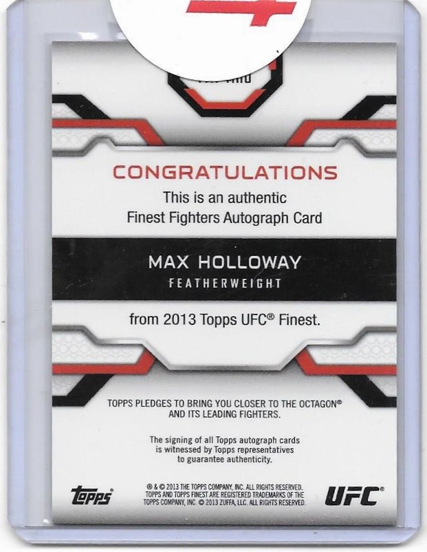 MAX HOLLOWAY ROOKIE 1st AUTO GOLD # 16/25 SEALED 2013 TOPPS UFC FINEST BLESSED