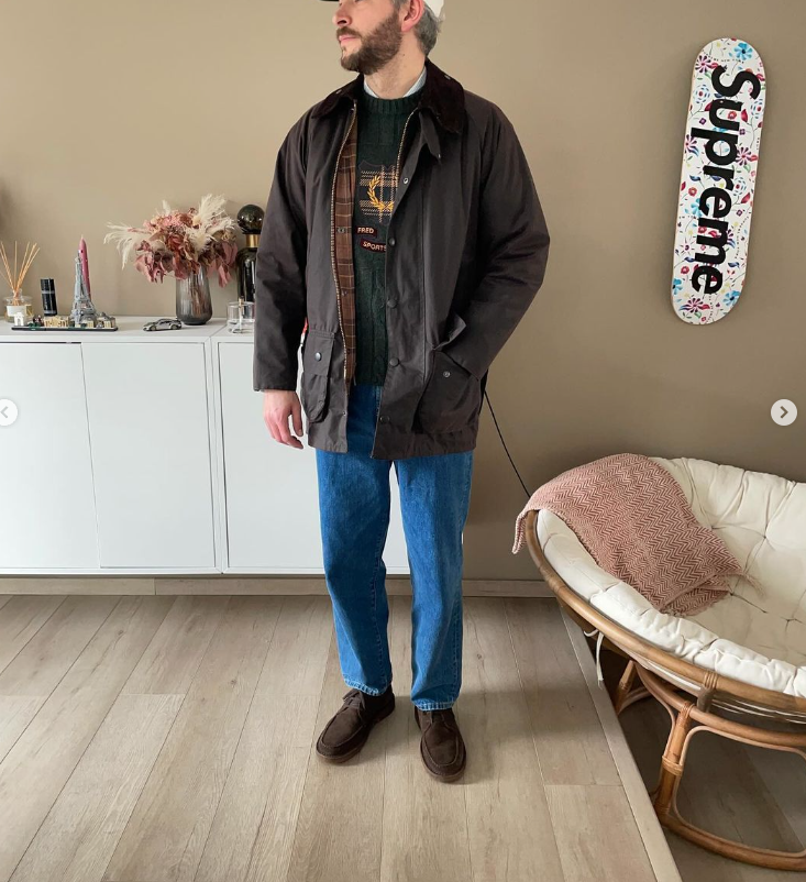 BARBOUR MADE IN THE U.K. OLIVE BARBOUR BEAUFORT WAXED JACKET MSRP$495 BRITISH LUXURY