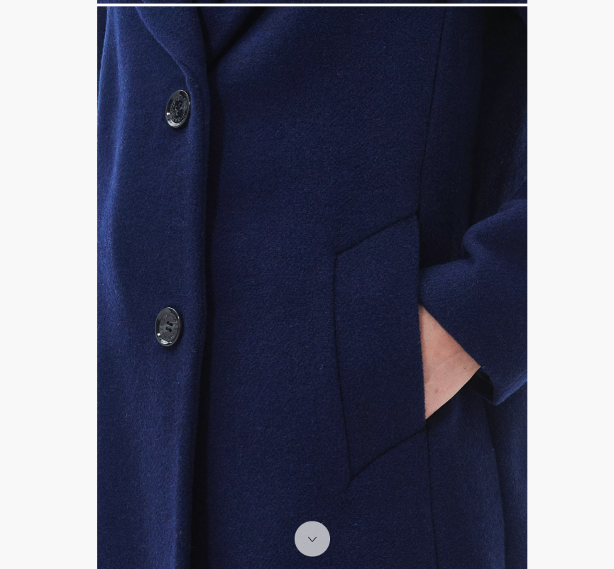 Pre-owned Barbour Angelina Flattering Longline Wool-ble Coat Msrp$680 Gorgeous Azure Blue