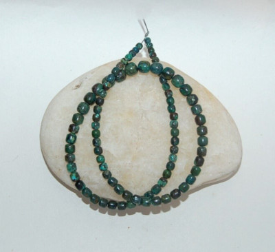 CLOUD MOUNTAIN TURQUOISE 3-6MM PETITE PUEBLO DRUM BEADS - 15.75'' - 2938E