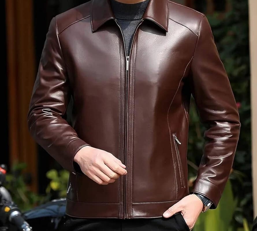 Pre-owned Handmade Premium Lambskin Leather Jacket Elevate Your Style With Timeless  Warm In Brown