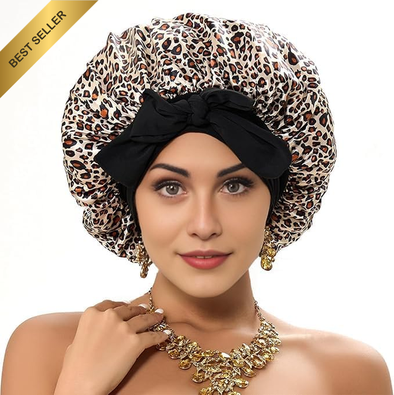 Satin Silk Bonnet Sleeping HYALURONIC Acid Satin Bonnet for Double Moisture Curl