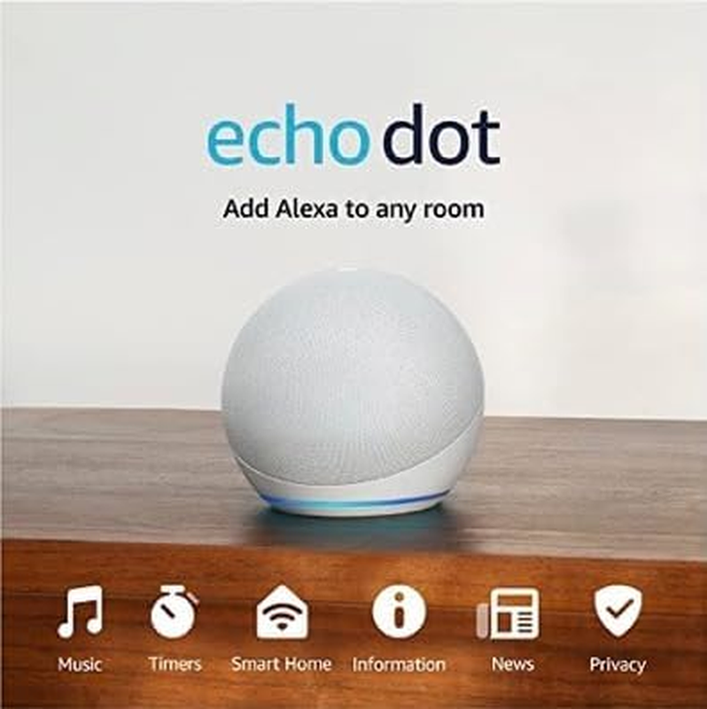 Echo Dot (5Th Gen, 2022 Release) | with Alexa | Glacier White