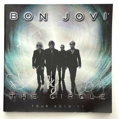 JON BON JOVI FUL BAND (X4) SIGNED AUTOGRAPH THE CIRCLE TOUR