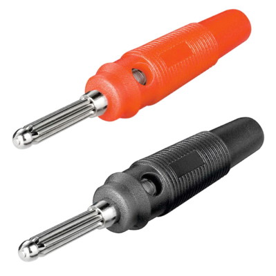 10x Bananenstecker, 5xrot, 5x schwarz, schraubbar [Laborstecker, Büschelstecker]