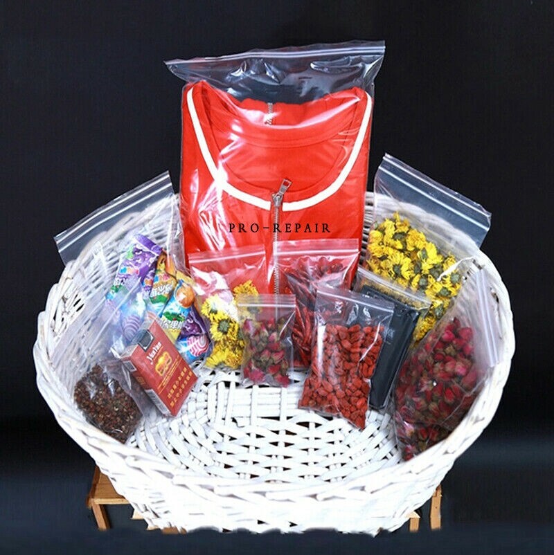 100x 2 Mil Clear Reclosable Zip Plastic Lock Bags Poly Jewelry Zipper Baggies US