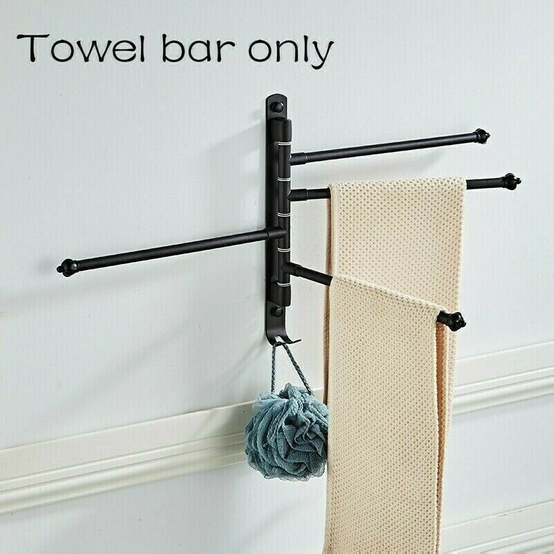 Bathroom Towel Bar Wall Mounted Rotating Rack Towel Holder Stainless Steel