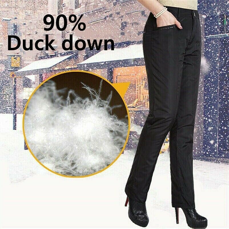 Donne Imbottito Trapuntato Pantaloni Anatra Piumino Spessa Caldo Inverno