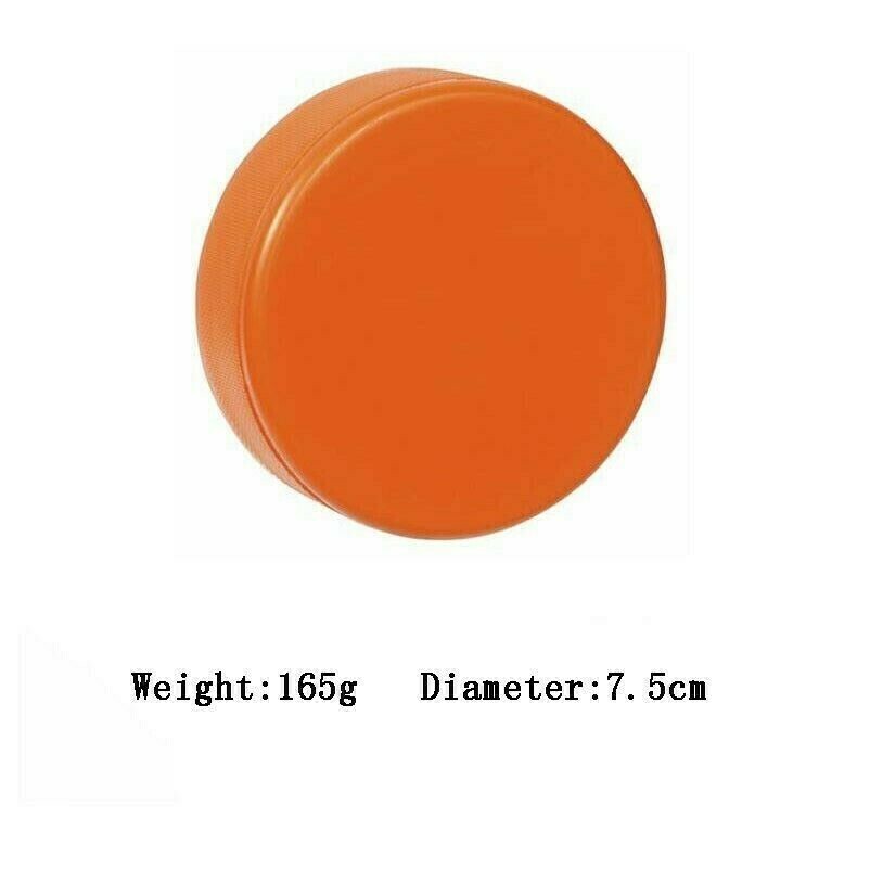 1 X Ice Hockey Pucks Rubber Orange Black Hockey Games Training Supplies