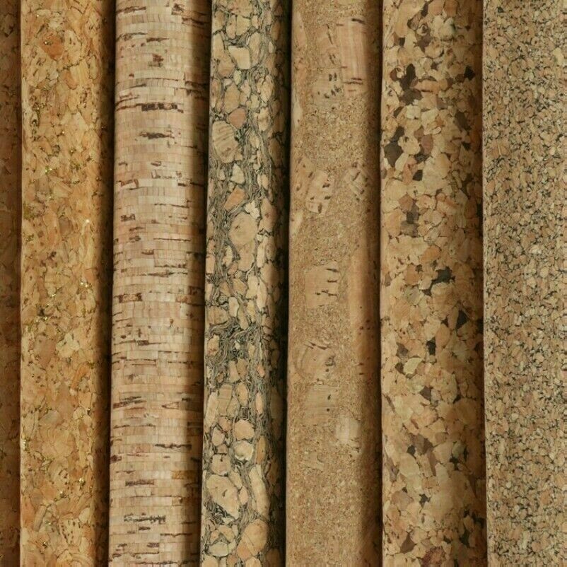Vegan Cork Leather Fabric Synthetic Leather Bag Furniture Decor By Metre