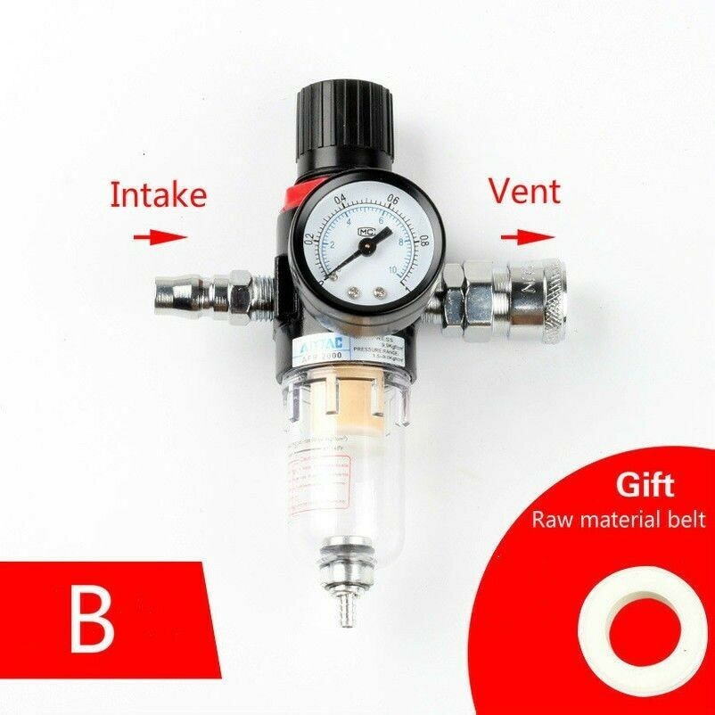 Oil/Water Separator Filter with Gauge G 1/4 Air Pressure Regulator AFR2000