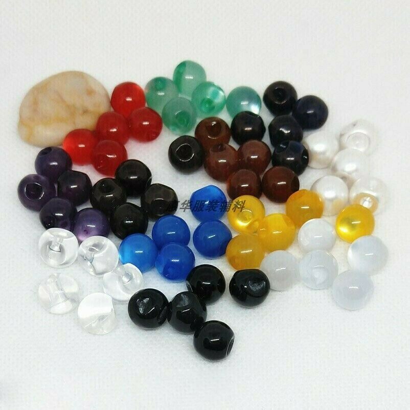 20 X 8.5mm Harz Knöpfe Klein Rund Kleid Pullover Bluse Perlen Nähen Basteln