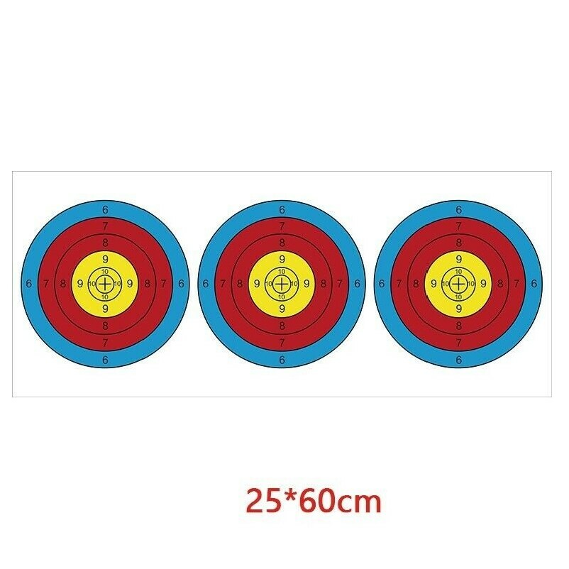 20 X Triple Archery Shoot Target Paper Pfeil Train Practice Pistol Airsoft SHP