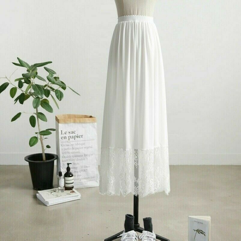 lace-long-skirt-petticoat-underskirt-slip-dress-underdress-mesh-floral-white-nr9