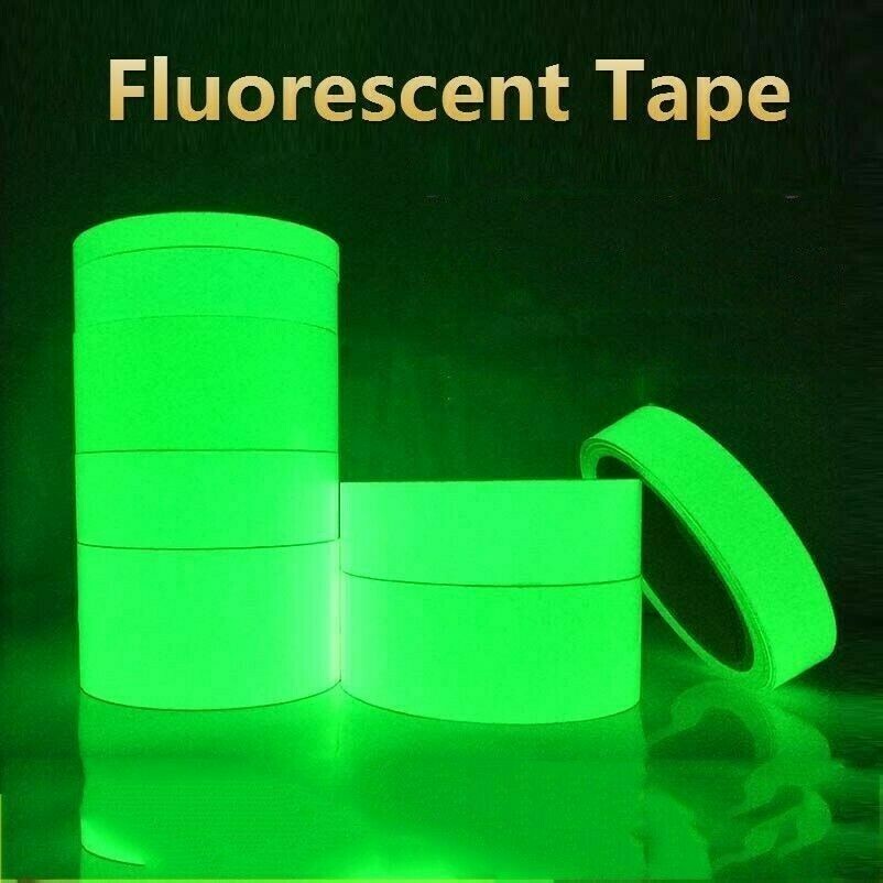 5M Fluorescent Tape Gaffer Reflective Glow Photoluminescent Adhesive Gummed Tape